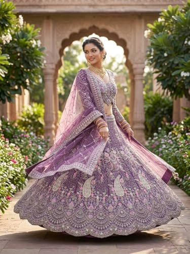 Image of Lehenga choli For Womens and Girls Soft Butterfly Net Lehenga Choli with Coding Sequins Work Dupatta | Semi Stitched Designer Ethnic Set