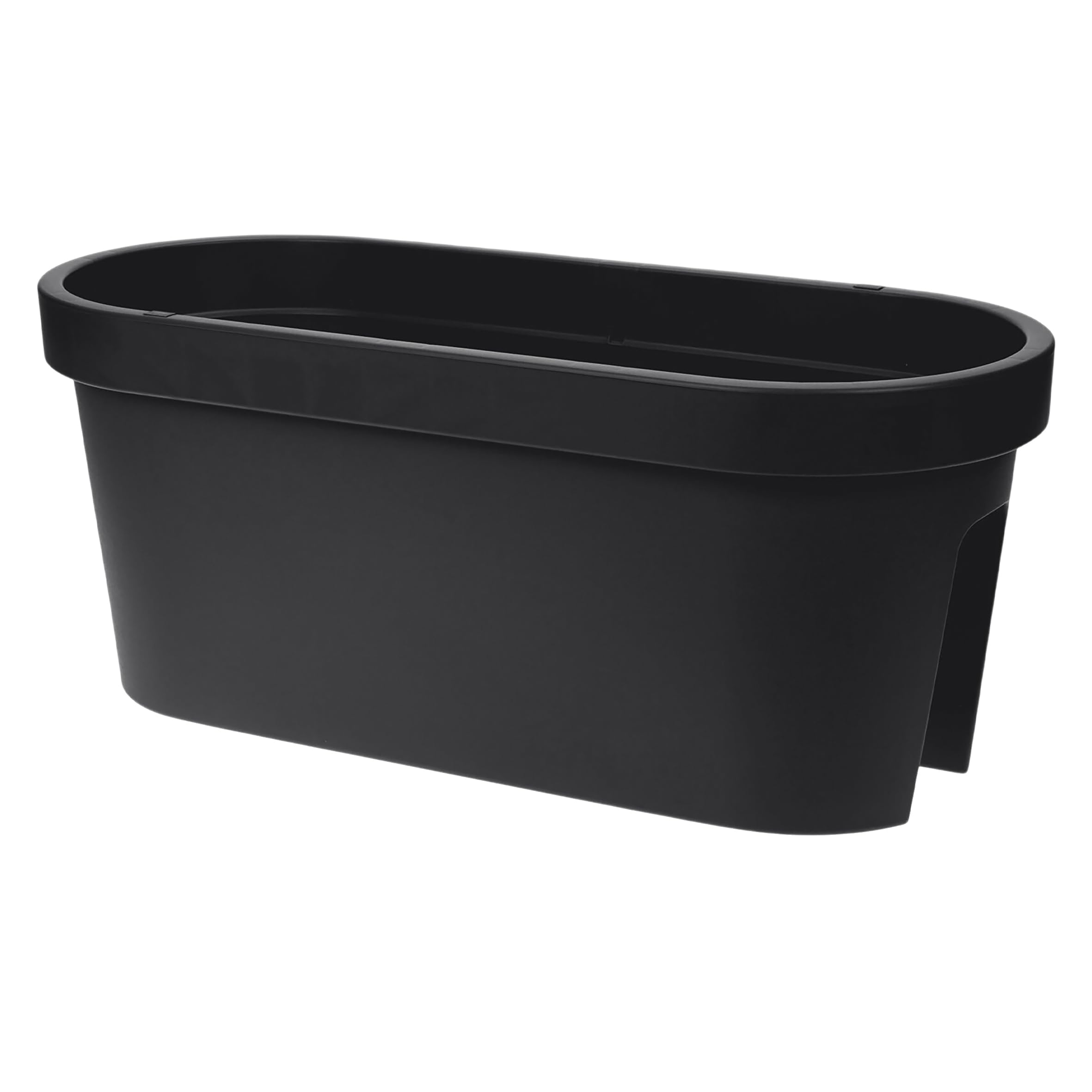Spetebo Balkon Geländer Blumentopf in anthrazit - 60 x 28 cm - Pflanztopf Blumenkübel Geländertopf oval