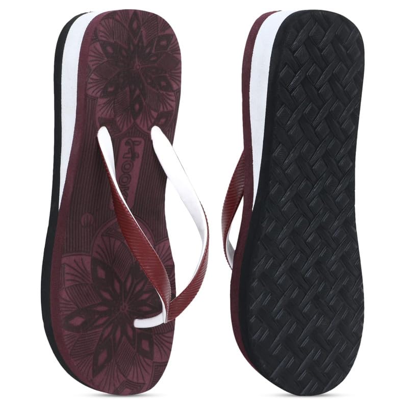 HOOKR Light Weight Super Soft Stylish & Comfortable Trending Slippers Flipflop Women & Girls AH 905_Maroon_8 (B0DD4BHY95) Amazon Price History, Amazon Price Tracker