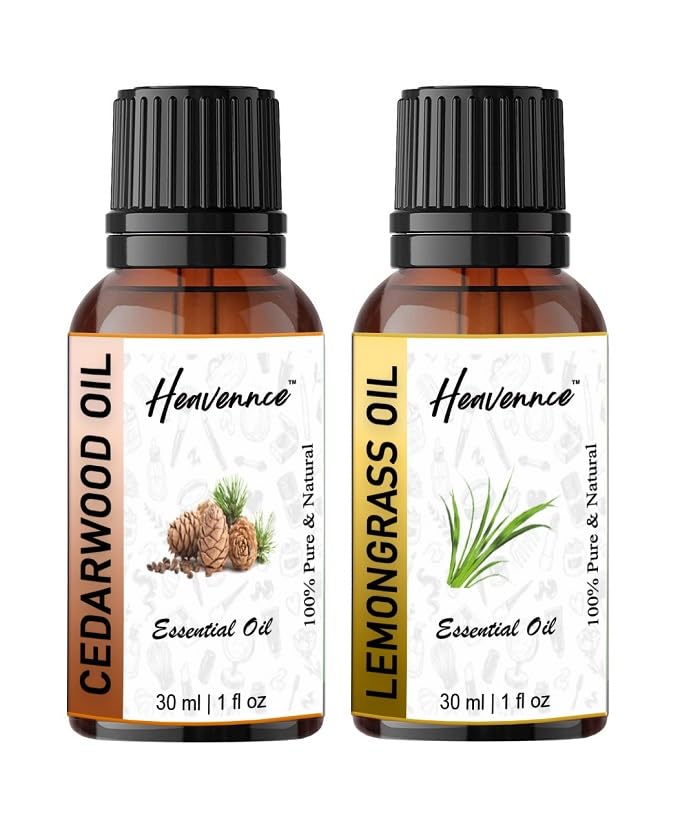 Heavennce Cedarwood Oil | Lemongrass Oil Combo for Shinier Hair | Healthier Skin | Aromatherapy | Suitable for both Men | Women | Pack of 2(60ML)-picture-16