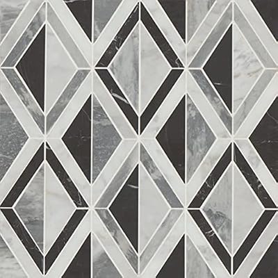 Bedrosians Modni Arlo Honed Marble Mosaic Tile 10" x 16", Cool Blend (5-Pack, 5.6 SF)