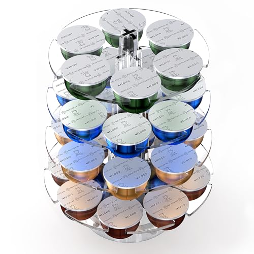 Genew Coffee Pods Holder Acrylic Carousel Stand Compatible w