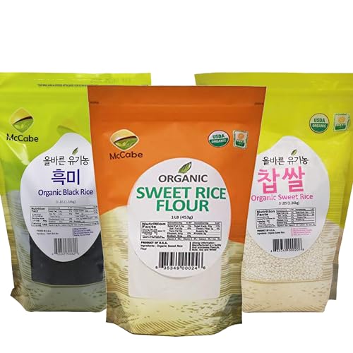 McCabe Organic Delights Trio - Sticky Brown Rice, Sweet Rice Flour, and Black Rice - From Farm to Table Goodness with USDA and CCOF Certification | Premium Quality | 3 Lbs + 1 Lb + 48 Oz image 5