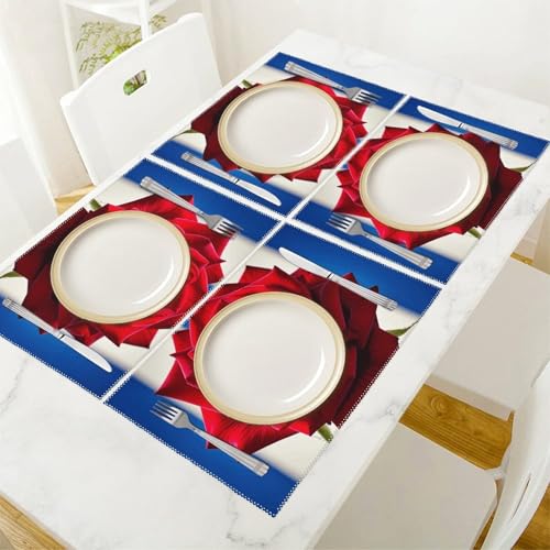 Lot de 6 sets de table en toile aux finitions soignées - 6