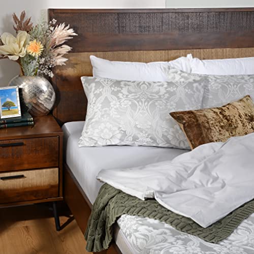 Deco Mex YF41367118 4-teiliges Bettwäsche-Set Audrey 200x220cm grau