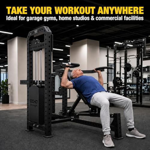 Image of Commercial-Grade Strength Exercise Equipment with 220lb Weight Stack, 3 inchx3 inch 12-Gauge Steel Tubing for Home & Gym, Multi-Function Trainer Machine for Strength Training & Body Building