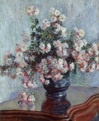 Affiche Toile Chrysanthèmes de Claude Monet 60x90cm pour décoration