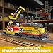 Mould King 12027 Diesel Locomotive Train Building Sets with a Semi-Trailers, Cranes, Remote/App Control Engineering Toy Kit, Scale Model with Trains Tracks for Adults(1170 Pieces)