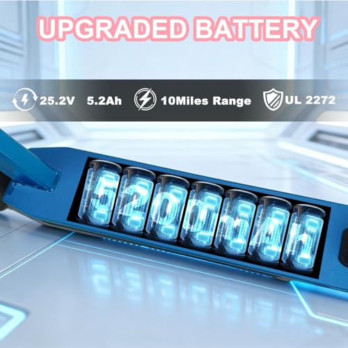 Image of Electric Scooter for Kids Ages 8-15,180W Motor,11 MPH Max Speed & 15 Miles,Adjustable Height & Speed,Colorful Lights,LED Display,UL2272,Foldable Kids Electric Scooter 155 Lbs Max Load