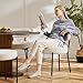 Sweetcrispy Dining Chairs Set of 4, Boucle Upholstered Modern Mid Century Round Kitchen Chairs with Curved Backrest & Metal Legs for Vanity, Living Room - Beige