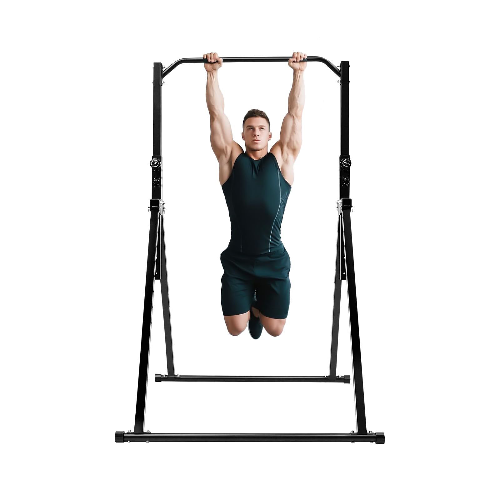 Power Tower Dip Station, barra pieghevole per trazioni con altezza regolabile, 200 kg, attrezzo per allenamento fitness per soggiorno, camera da letto e palestra