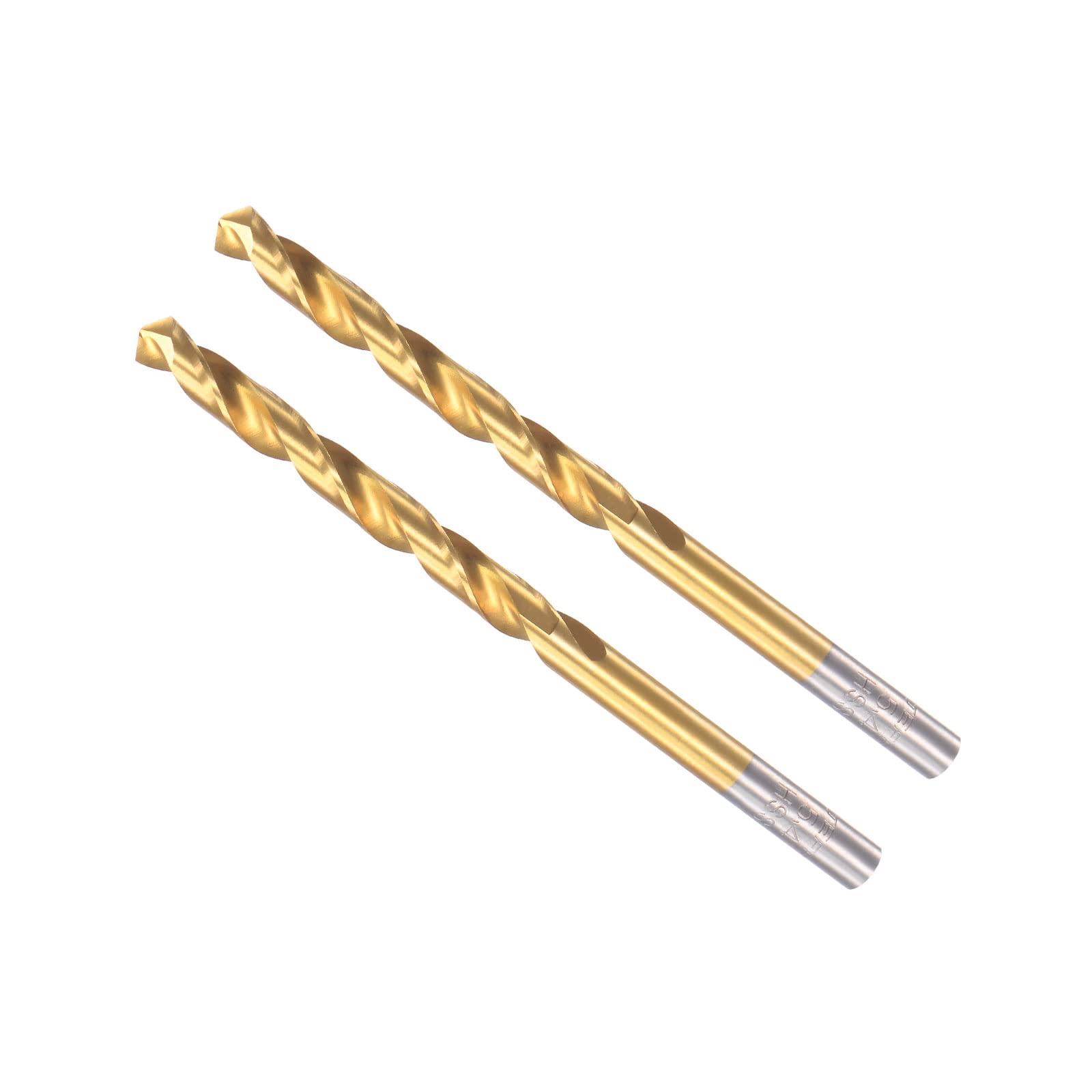 CoCud Twist Drill Bits, 5.4mm Drilling Diameter, Titanium Coated High Speed Steel 6542 Straight Round Shank