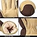 Insulated Work Gloves Deerskin Leather Winter Glove Thick Warm Polar Fleece Thermal for Driving Snow Working in Cold Weather for Women and Men (Brown, X-Large)