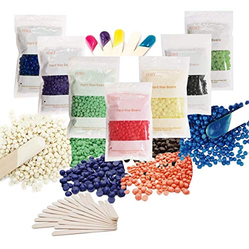 24.7 Oz Wax Beans Hair Removal Hard Wax Beads with 20 wax Spatulas, Waxing Beans for Face, Eyebrow, Chest, Bikini Areas, Legs, Perfect Refill for Any Wax Warmer (1.5 LB)