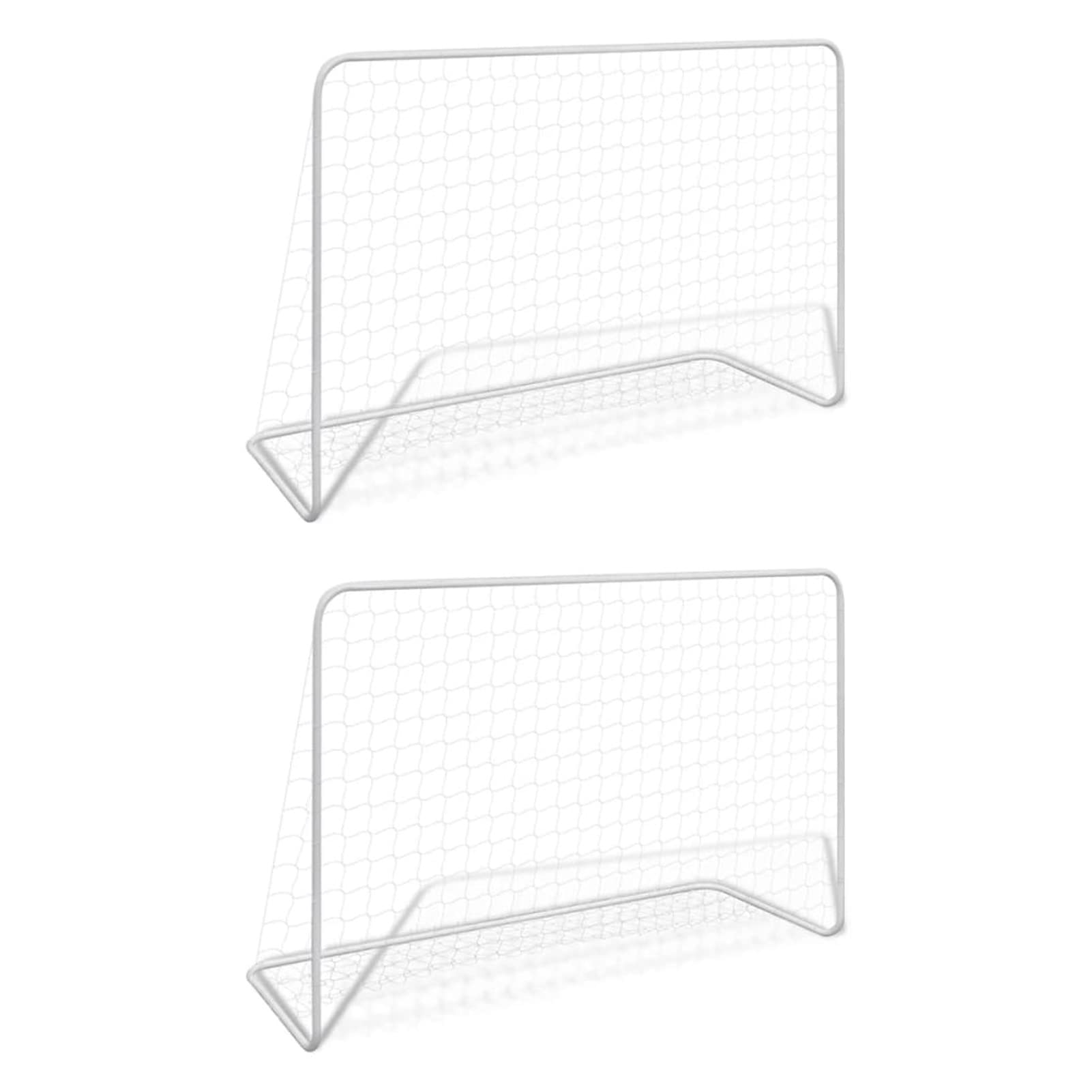 Porterías de fútbol 2 uds, Porterias De Futbol para Jardin, Porteria Futbol Ni?os, Kit Entrenamiento Futbol Ni?os, con Red 182x61x122 cm Acero Blanco