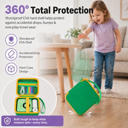 Funda para cámara instantánea para niños PAIYULE verde miniatura 3