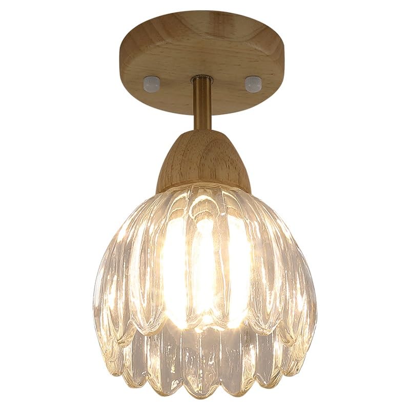 Plafonnier en verre transparent E27 style épuré haut de gamme