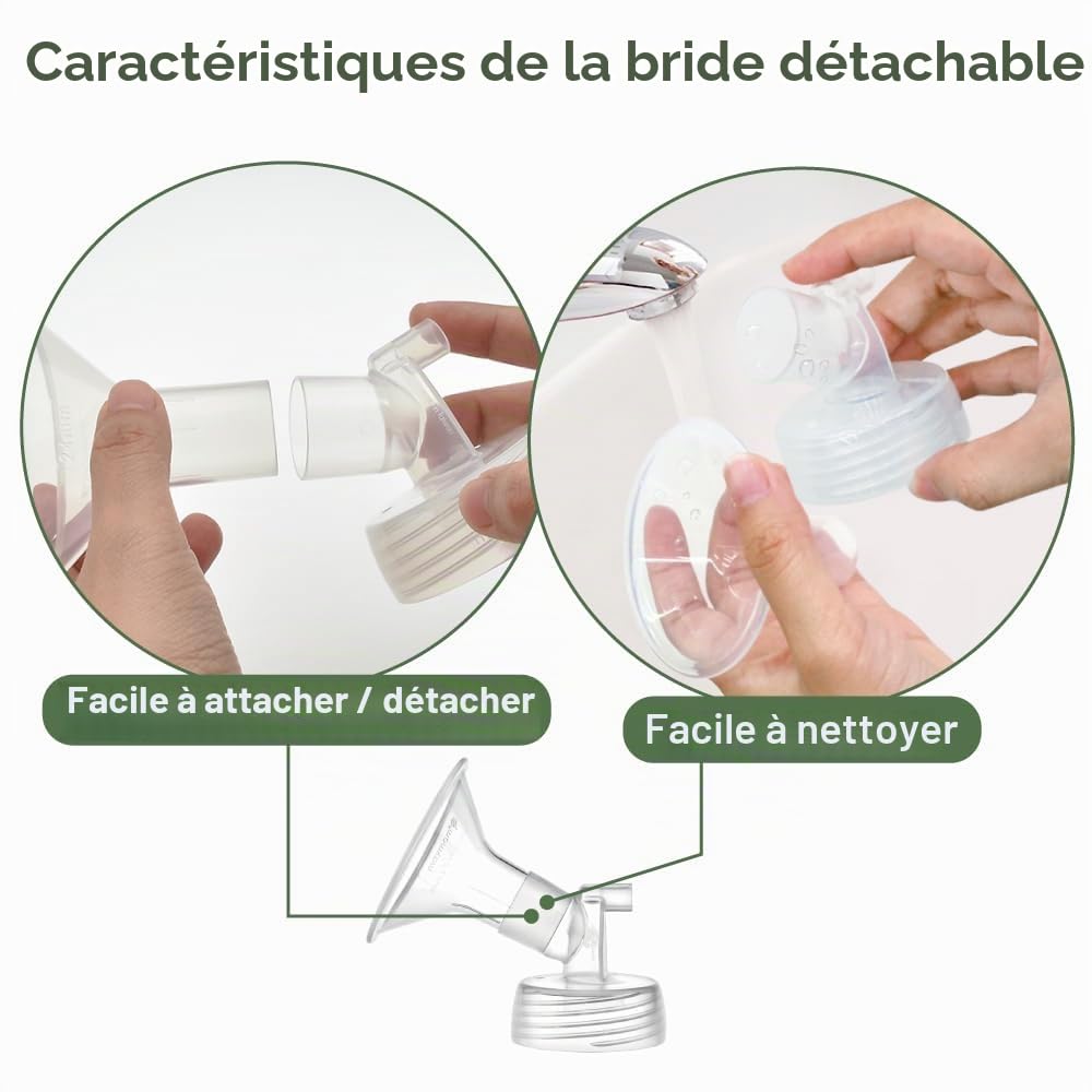 Maymom Pièces de tire-lait à col large en deux parties 12 mm, compatibles avec S1 S2, inclut 2 flanges et 2 valves, accessoire compatible, non original