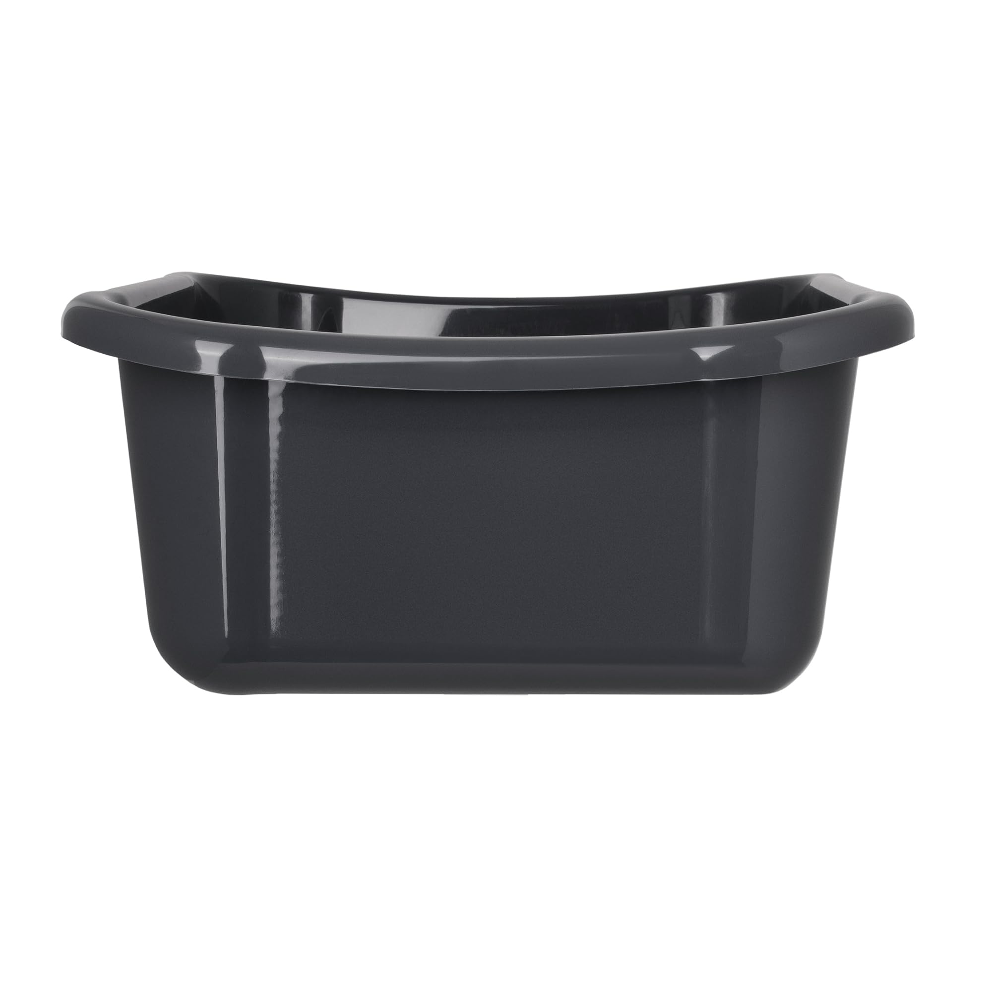 KADAX Bacino per lavanderia, rettangolare, resistente, con comode maniglie, contenitore per la pulizia, compatto, grigio scuro, 8 litri