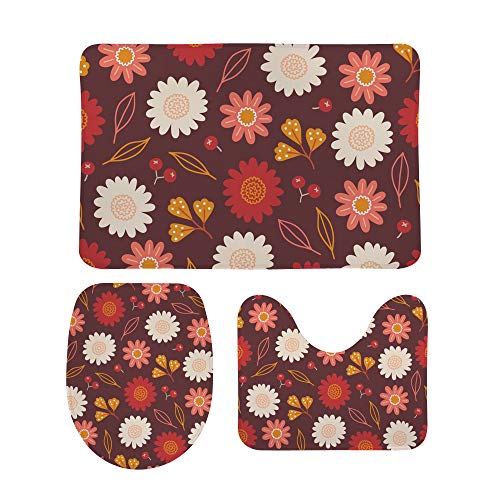 Tapis de salle de bain marron en mousse à mémoire de forme lot de 3