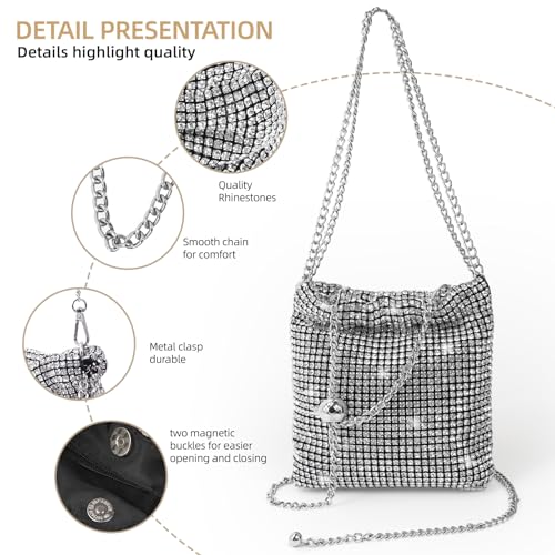 Clutch Purses for Women Rhinestone Evening Bag Purse Crossbody Bag Glitter Handbags4