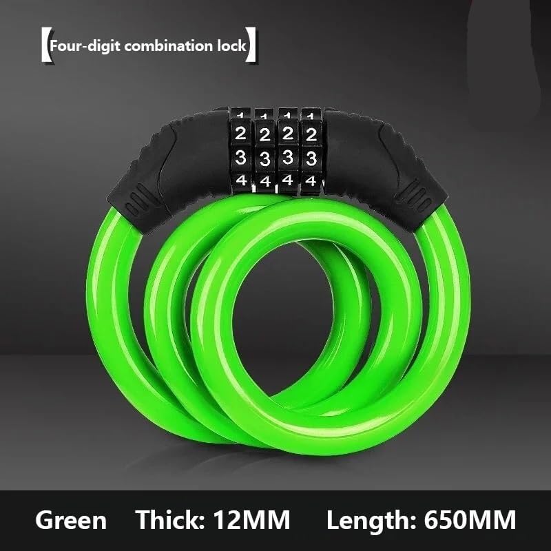 Combination Number Code Bike Bicycle Cycle Lock Steel Cable Chain Anti-Theft Mountain Bike Lock Bicycle Accessories (Color : Yellow) (Pink)