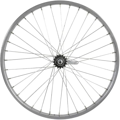 PRO+ 12G 36H Heavy Duty Steel Bicycle Wheel 26 x 2.125 Chrome Coaster Rear | 36 Spoke Cruiser Bike Wheel Replacement Alloy Steel Rim Silver