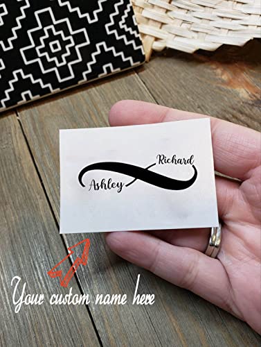 Custom Infinity Temporary Tattoos Personalized With Your Names Or Words For Couples - Waterproof Temporary Couple Tattoos Sticker Gift -15 Sheets #TOP2