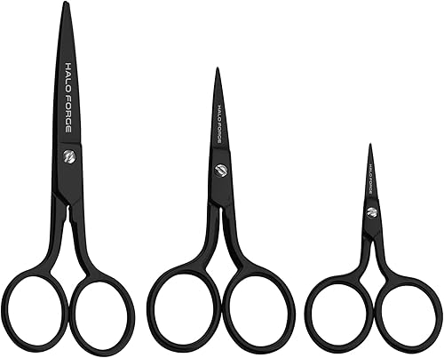 HALO FORGE 3 pares de tijeras pequeñas de bordado acero inoxidable forjado punta puntiaguda detalles de corte de precisión hilo para tela costura