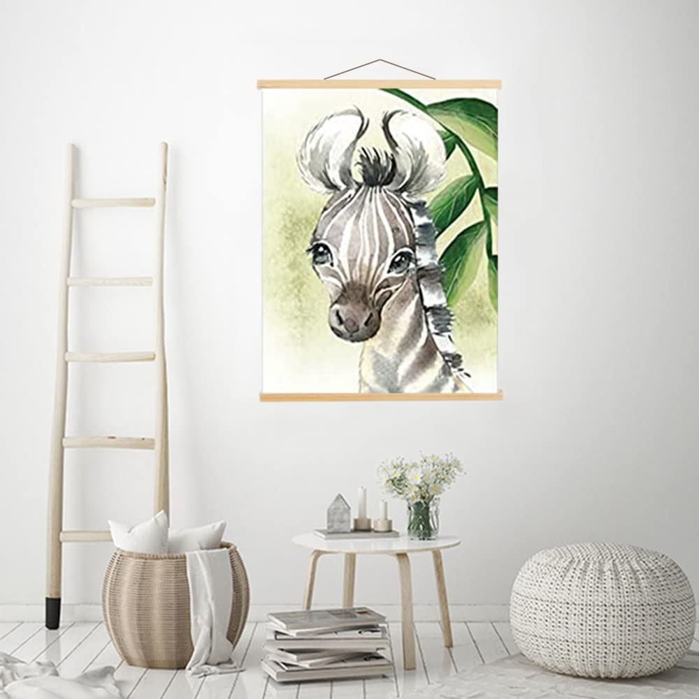 Cadre Garcon Chambre Lot De 3 Affiches Animaux Jungle 30x40cm - Décoration Murale Enfant Girafe Éléphant Lion Toile Couleur Bébé