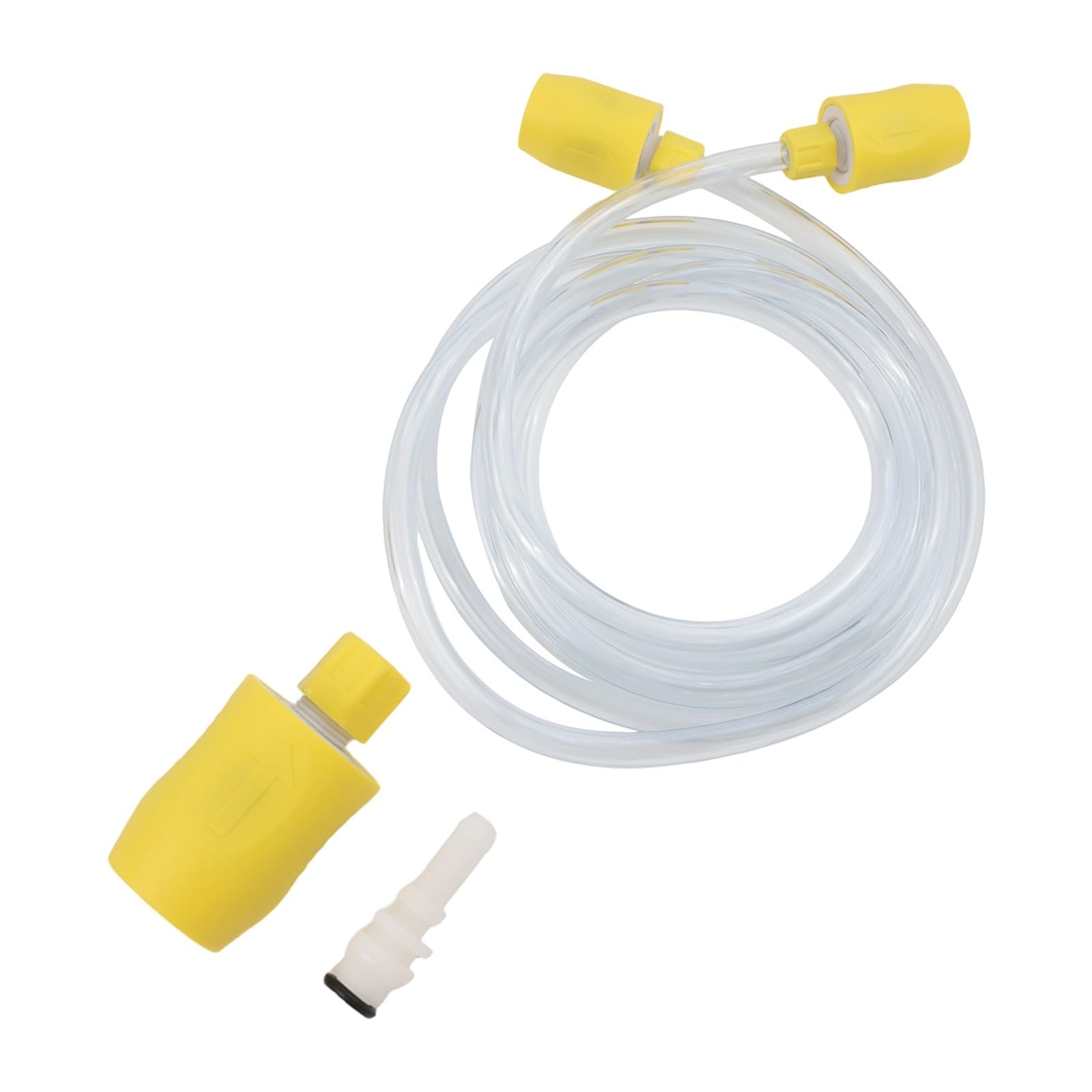 EasyByMall Kit de conector de manguera de repuesto con tubo de agua de 2,5 m para limpiadores de vapor Kärcher Puzzi 8/1 y 10/1, incluye adaptador amarillo y piezas de boquilla