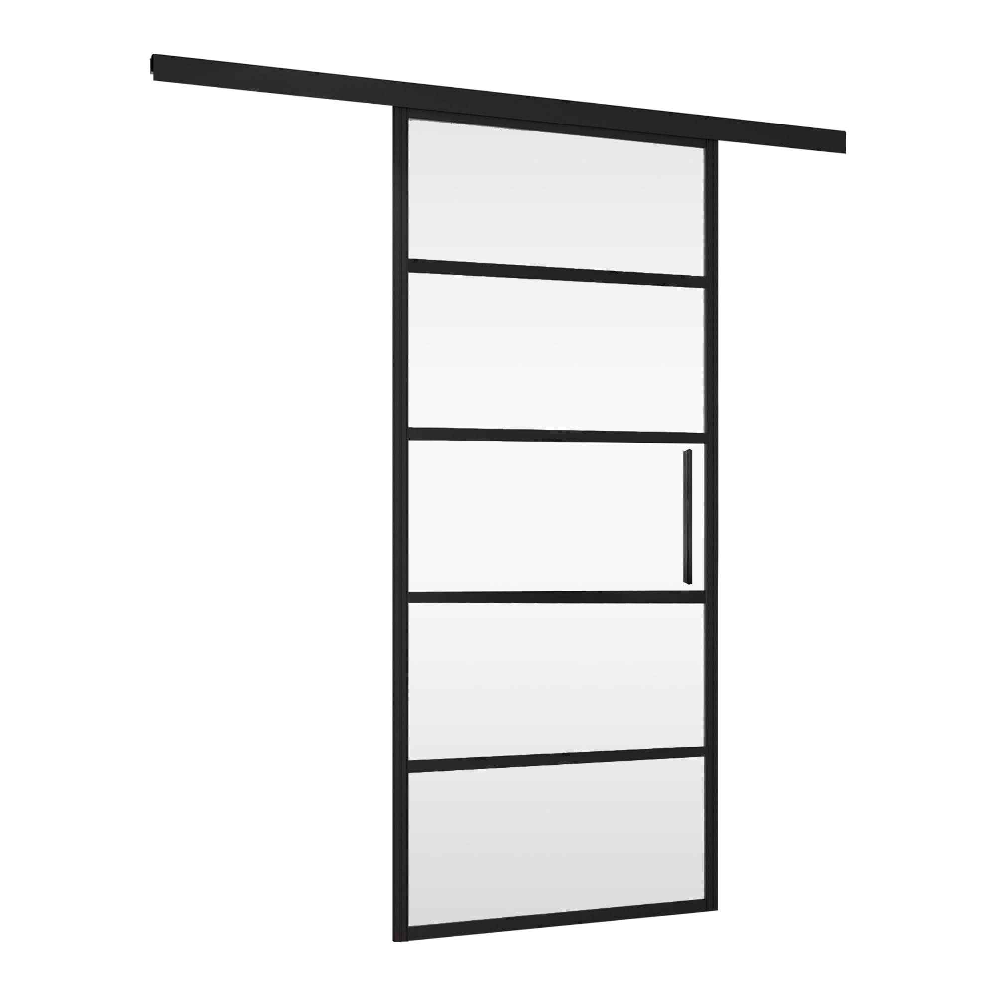 Schulte porte coulissante intérieure verre 102x220cm noir amortisseur