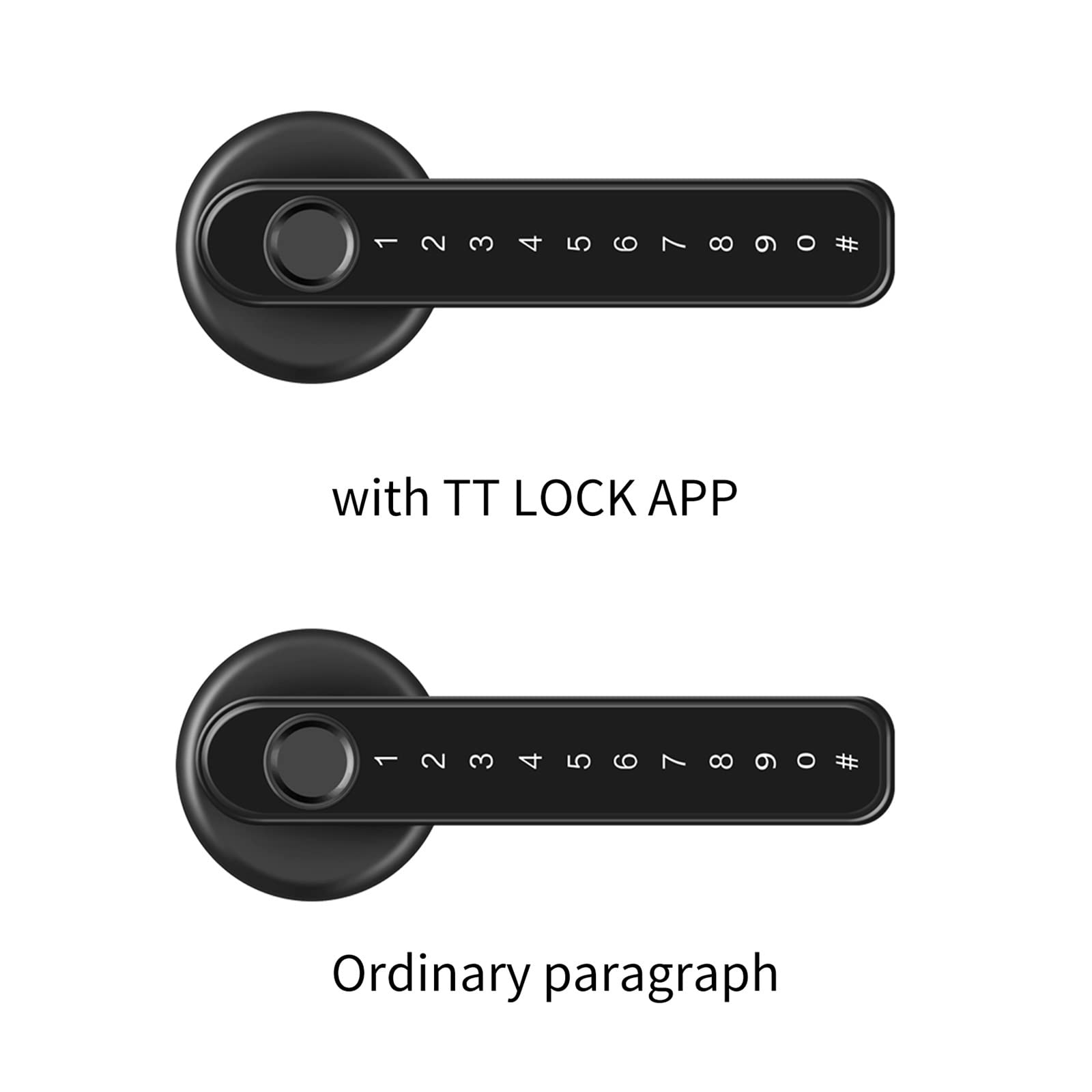 Cerradura Inteligente Del Teclado, Cerradura de puerta de huella dactilar de súper seguridad, teclado biométrico inteligente de entrada sin llave, cerradura de manija de palanca de contraseña, cerradu