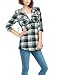 Allegra K Women Button Down Plaids Hooded Shirt