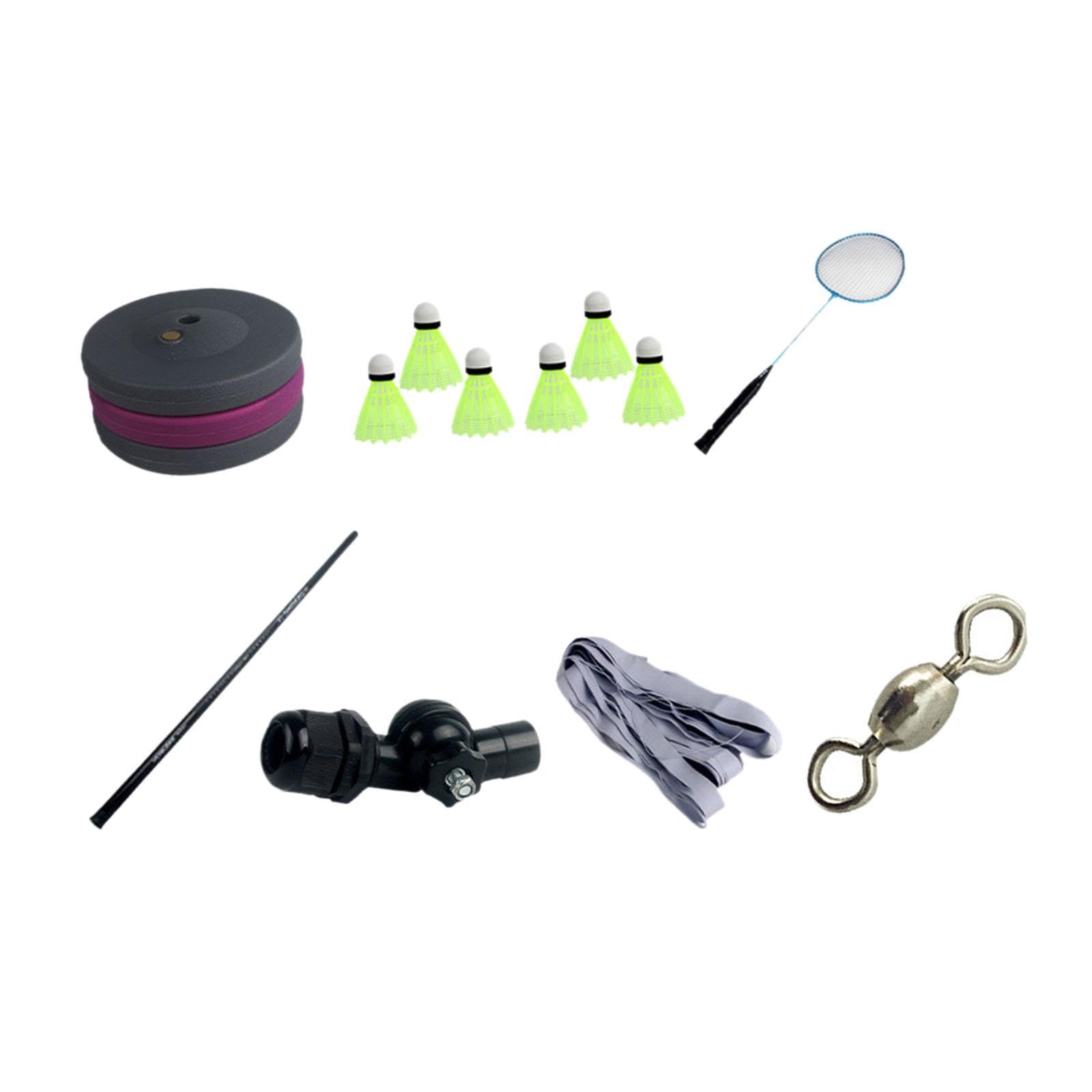 kowaku Badminton Training Kit Badminton Self Training Tool Portable Adjustable Height Badminton Rebound Trainer for Beginner Playing, 4m 1 Racket