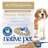 Native Pet Bone Broth for Dogs and Cats - Turkey Bone Broth Powder Dog Food Toppers for Picky Eaters - Provides Extra Nutrition for Joint Strength, Immune Support & Heart Health - 192 Scoops