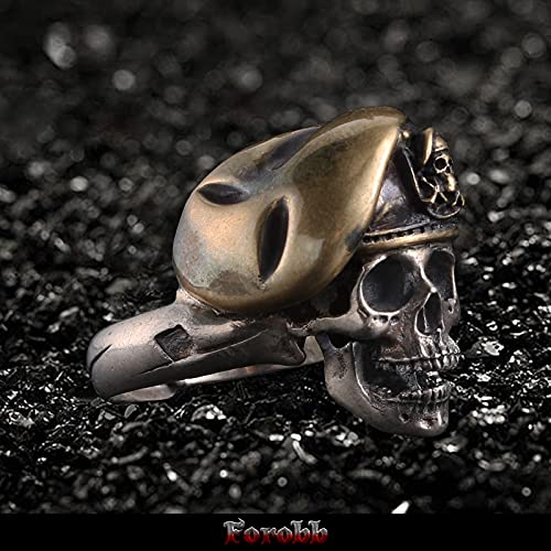 Image of Skull Ring 925 Sterling Silver Handcrafted Gothic Rock Punk Diablo Vintage Cocktail Party Biker Retro [Bailey 60013] - Ring Size 10.5