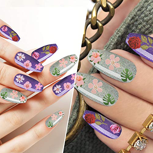 9 Boxes 3D Flower Nail Design Sequins Decals Sticker Colorful Mixed Flowers Leaves Design Slice Nail Flakes For Nail Face Body Decoration Diy Crafting #TOP5