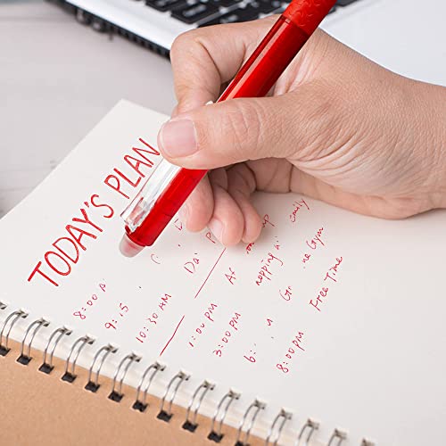 Erasable Gel Pens, Lineon 15 Pack Red Retractable Erasable Pens Clicker, Fine Point, Make Mistakes Disappear, Red Ink For Writing Planner And Crossword Puzzles #TOP3