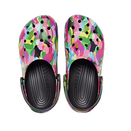 Image of Crocs Unisex-Adult Classic Graphic Clogs, Black /Bubble Block, 13 Men /15 Women