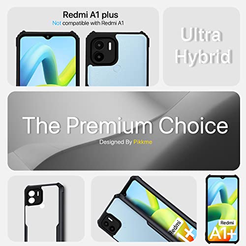 Image of Pikkme Poco C51 / Redmi A1 Plus /Redmi A2 Plus /Poco C50 Back Cover | Crystal Clear Transparent Back | Ultra Hybrid | Full Camera Protection | Raised Edge | Bumper Back Case (Black)
