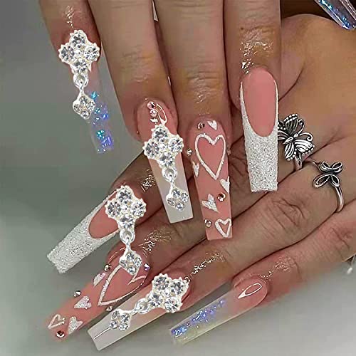 Kachimoo 3D Flower Nail Charms, Four Leaf Clover Nail Art Charms Flower Nail Art Rhinestones For Acrylic Nails Design,10 Pcs #TOP4