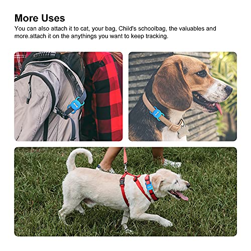 Image of for Airtag Dog Collar Holder, DLENP Air Tag Protective Cat Airtag Dog Collar,Silicone AirTags GPS Tracking Accessories,Air Tags with Bone Pattern (1 Pack(Blue))