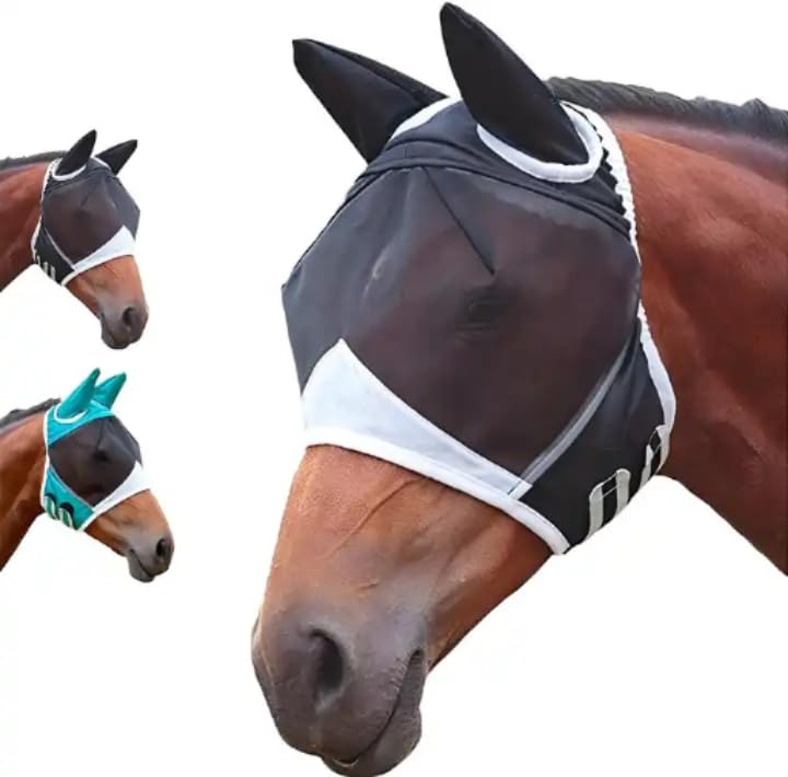 Fly mask horses (small, light blue)