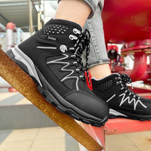 Image of Blapek Steel Toe Work Boots for Women, Insulated Work Boots | Lightweight Comfortable Safety Toe Shoes for Construction Workers, Steel Toe Sneakers for Warehouse & Auto Repair