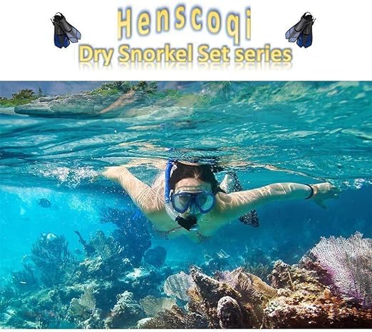 Jolfay Mask Fins Snorkel Set Snorkeling Gear for Adults Kids, Swim Goggles Panoramic View Anti-Fog Anti-Leak, Dry Top Snorkel and Dive Flippers Kit for Diving Scuba Swimming Freediving 2