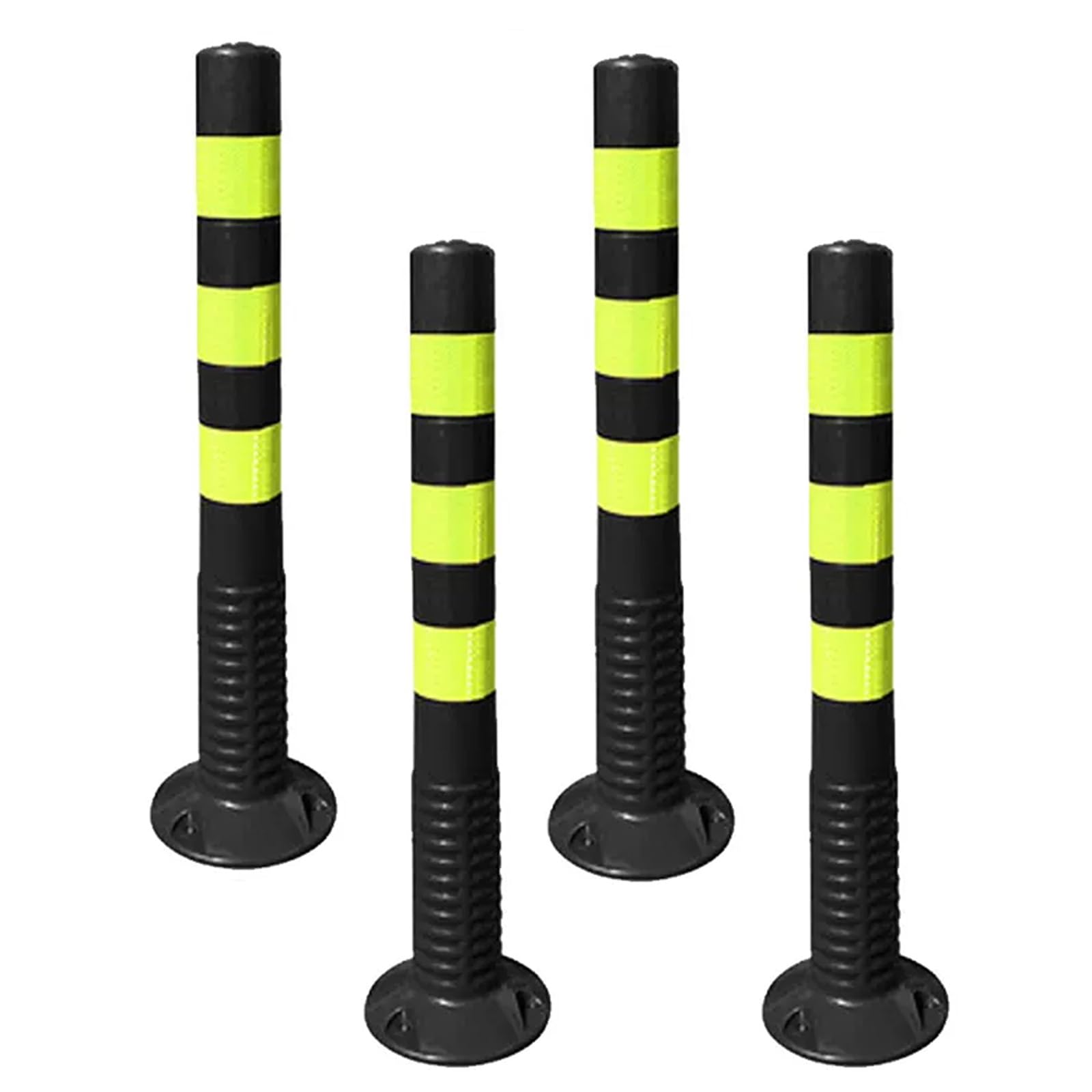 IUokLU Driveway Barrier Traffic Barricade - 18" & 30" Flexible PU Plastic Cones（Black-4 Pack/30in）