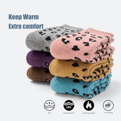 Girls Wool Socks Kids Winter Warm Socks Thicken Thermal Crew Socks for Girls 6 Pairs3