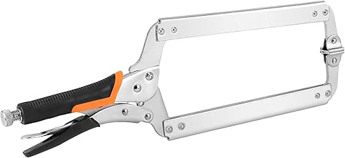 Miniatura 4 de HOIGON 2 alicates de bloqueo de abrazadera C de 18 pulgadas con almohadillas giratorias, alicates de soldadura con abrazadera C de alta resistencia