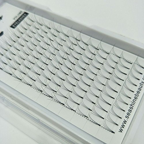 Seashine New Fashionable Short Stem 4D Premade Fans Eyelash Extensions Russian Volumes Pre fanned Lashes 0.07 Or 0.10 D-Curl Lahes For Makeup and Cosplay … (13mm)